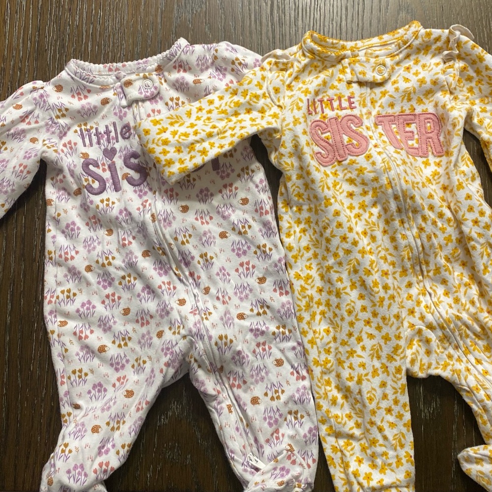 Set of 2 Carter’s “little sister” sleepers